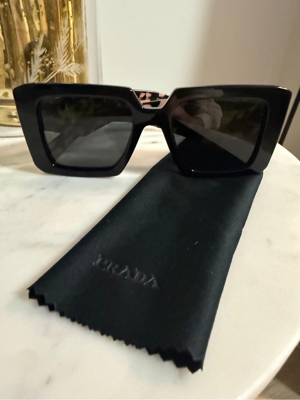 Prada PR 23YS 1AB5S0 Black Havana Square Sunglasses - Women's Fashion Accessory